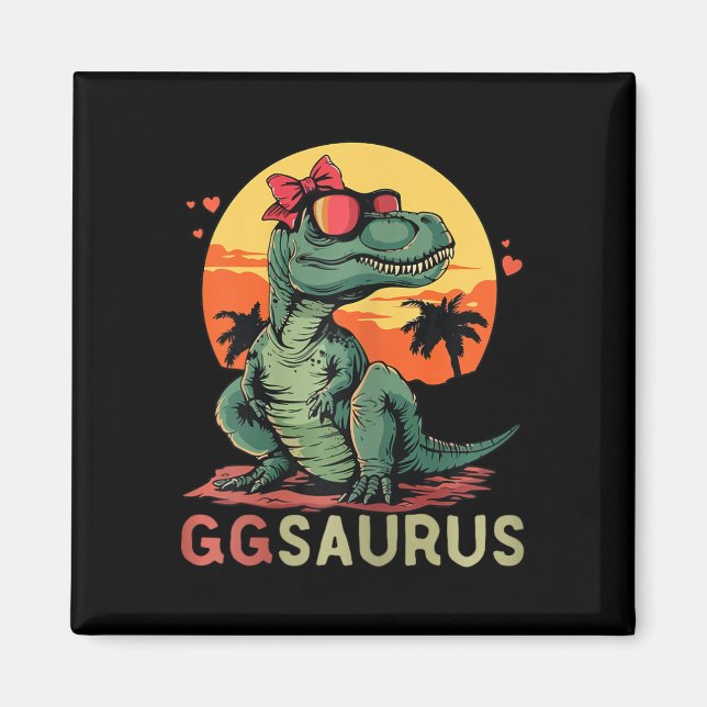 Ggsaurus Dino Dinosaur Gg-saurus T-rex Funny Trex Magnet (Framsidan)