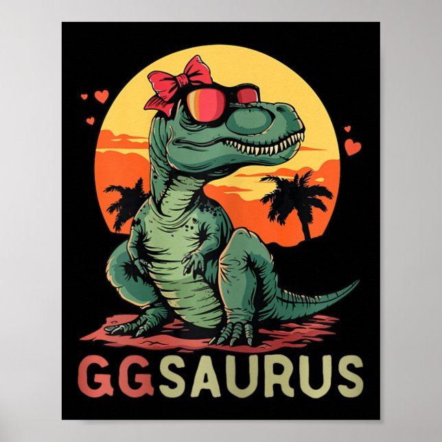 Ggsaurus Dino Dinosaur Gg-saurus T-rex Funny Trex Poster (Framsidan)