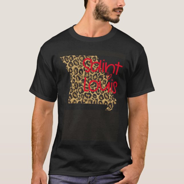 GGT Leopard Animal Print STL Louis Missouri T Shirt (Framsida)