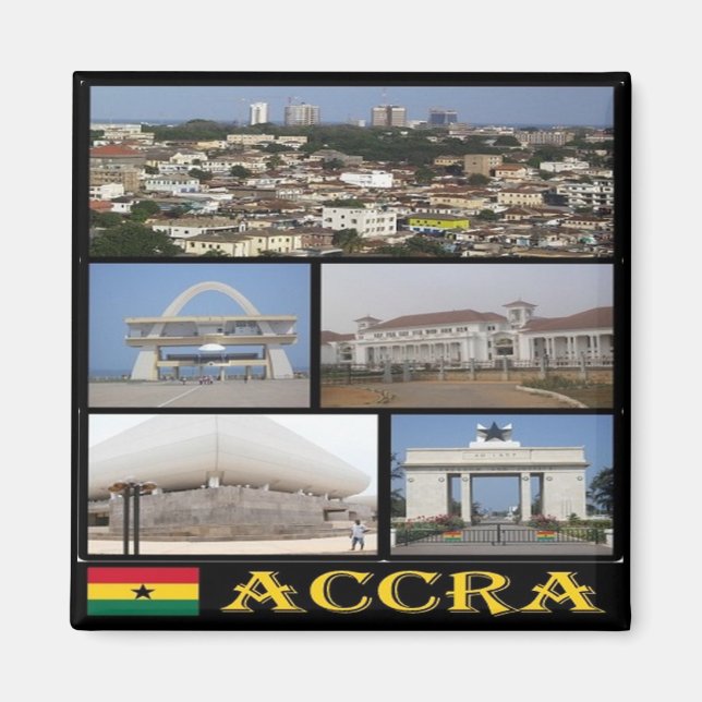 GH004 ACCRA, Mosaic, Ghana, Afrika, Fridge Magnet (Framsidan)