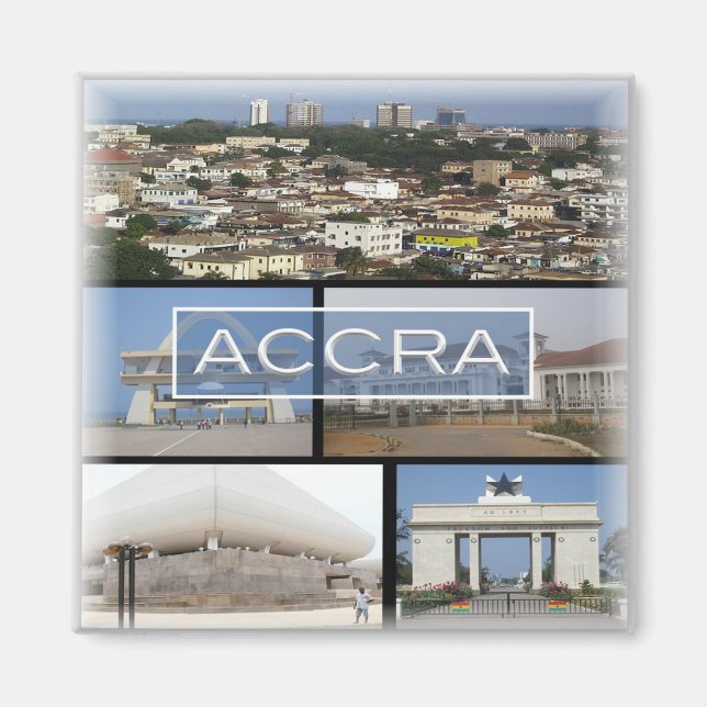 GH009 ACCRA, Mosaic, Ghana, Afrika, Fridge Magnet (Framsidan)