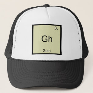 Gh - Goth rolig kemi kemiskt element symbol t-shir Truckerkeps