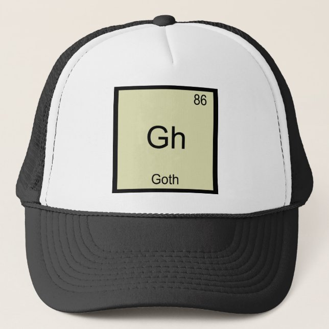 Gh - Goth rolig kemi kemiskt element symbol t-shir Truckerkeps (Framsida)