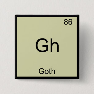 Gh - Goth Rolig Kemiskt Element Symbol T-Shirt Knapp