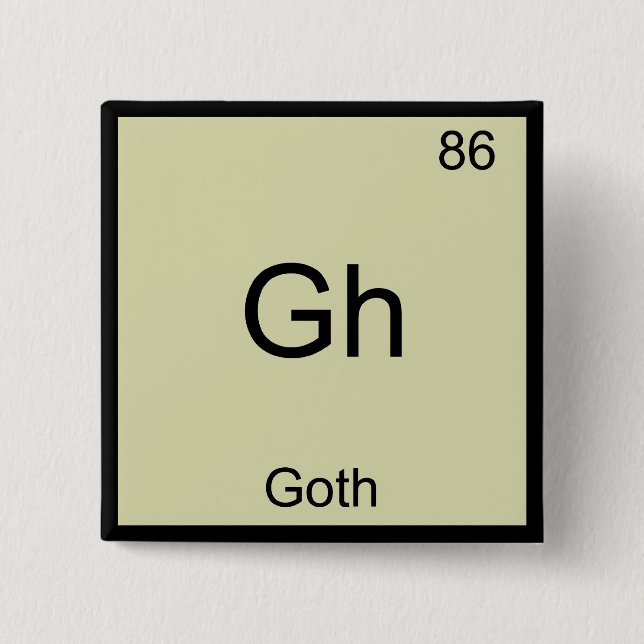 Gh - Goth Rolig Kemiskt Element Symbol T-Shirt Knapp (Framsida)
