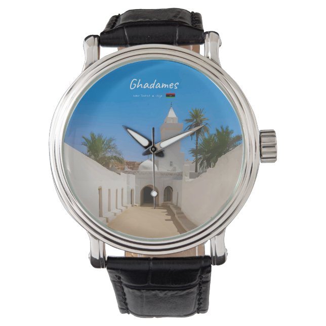 Ghadames, Libyen - Vit moské Armbandsur (Framsida)