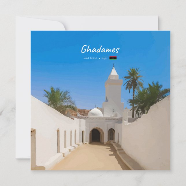 Ghadames, Libyen - Vit moské Inbjudningar (Framsida)