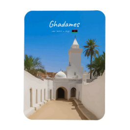 Ghadames, Libyen - Vit moské utsikt Magnet