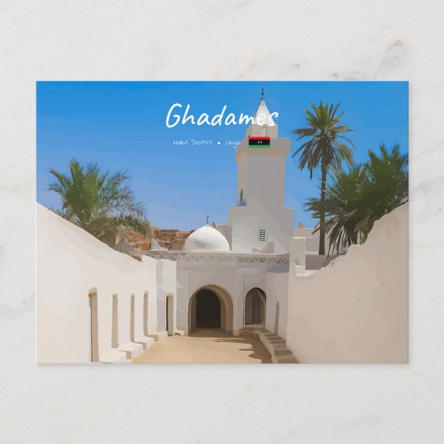 Ghadames, Libyen - Vit moské Vykort (Framsida)