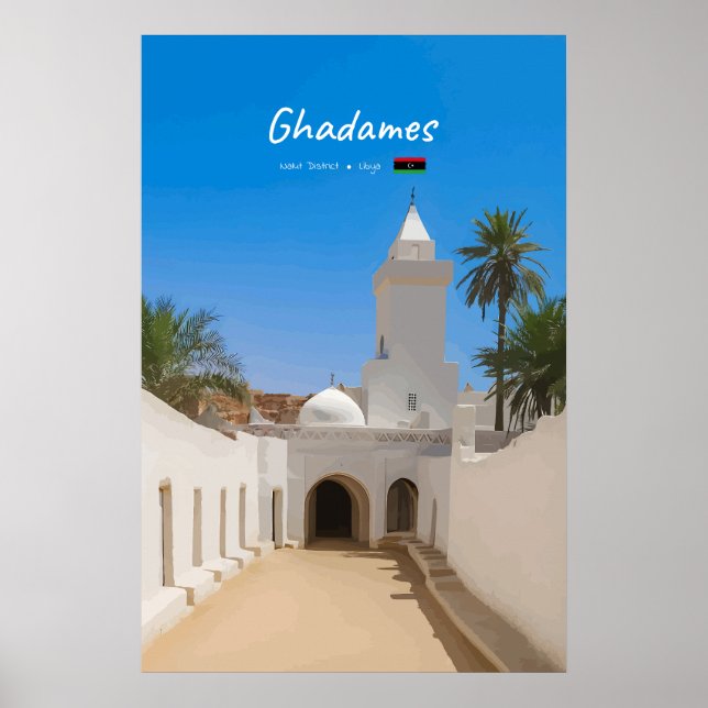 Ghadames, Libyen - Vita moskén Poster (Framsidan)