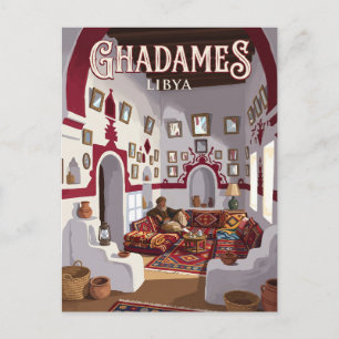 Ghadames traditionella hus Libyen Vykort