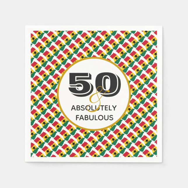 GHANA 50 och absolut Fabulous Firande Papper Pappersservett (Framsidan)