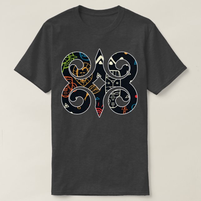 Ghana Akan AdinkraAnkara Mönster T Shirt (Design framsida)