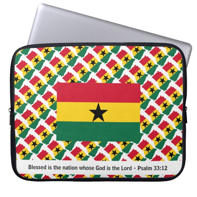 GHANA Black Star Blated Nation Christian Laptop Laptop Fodral (Framsidan)
