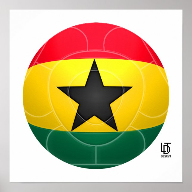 Ghana - Black Stars Football Poster (Framsidan)