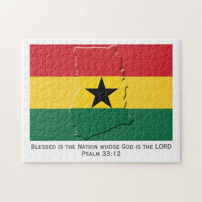 GHANA | Blad nation | GHANAIAN FLAGGA Pussel (Horisontell)