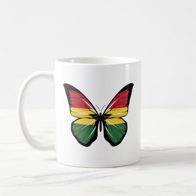 Ghana Butterfly Flagga Kaffemugg (Vänster)