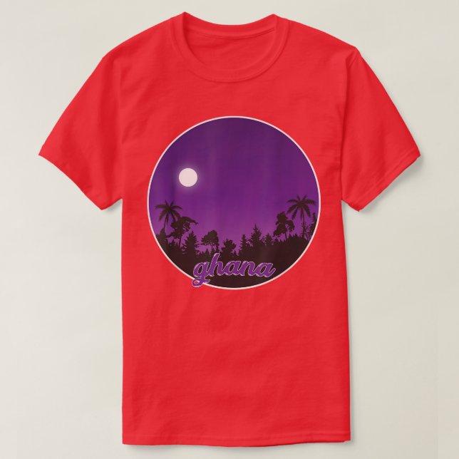 ghana By night with Palms  T Shirt (Design framsida)