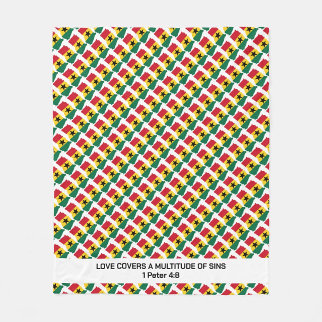GHANA Christian Scripture KÄRLEK COVERS Fleecefilt (Framsidan)