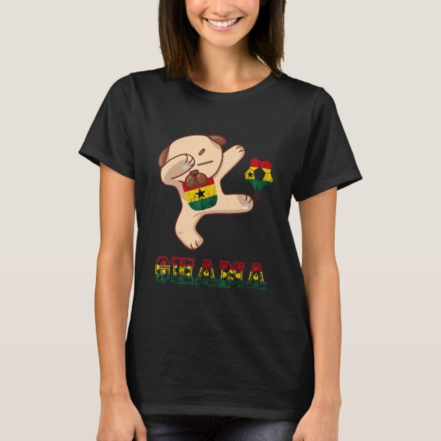 Ghana Dog Ghana Football Team Ghana Flag Ghanese P T Shirt (Framsida)