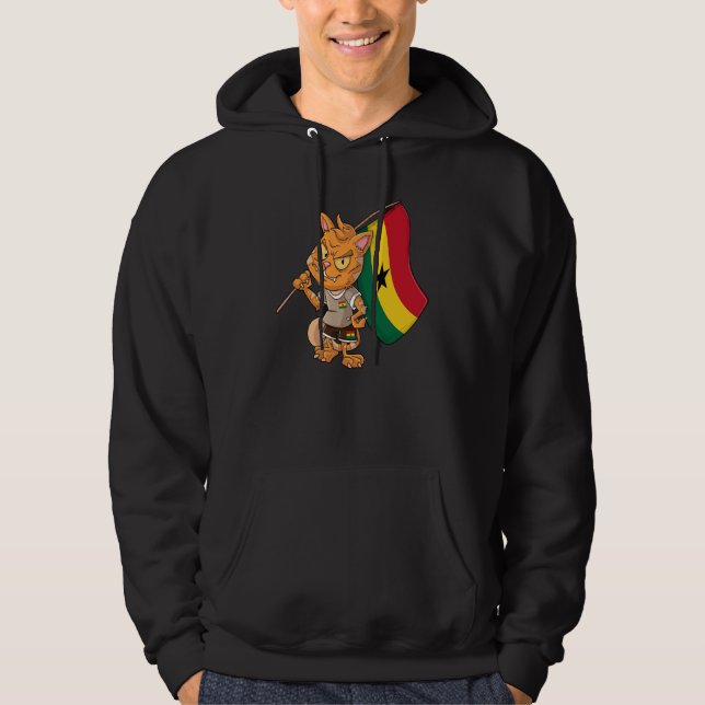 Ghana Fan Cat Hoodie (Framsida)