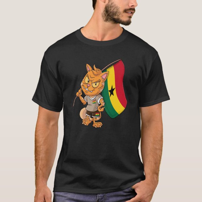 Ghana Fan Cat T Shirt (Framsida)
