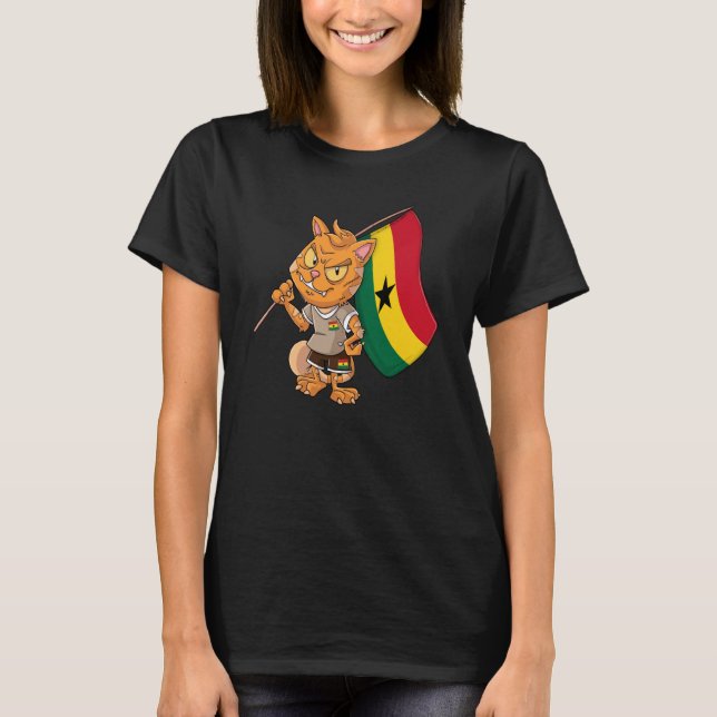 Ghana Fan Cat T Shirt (Framsida)