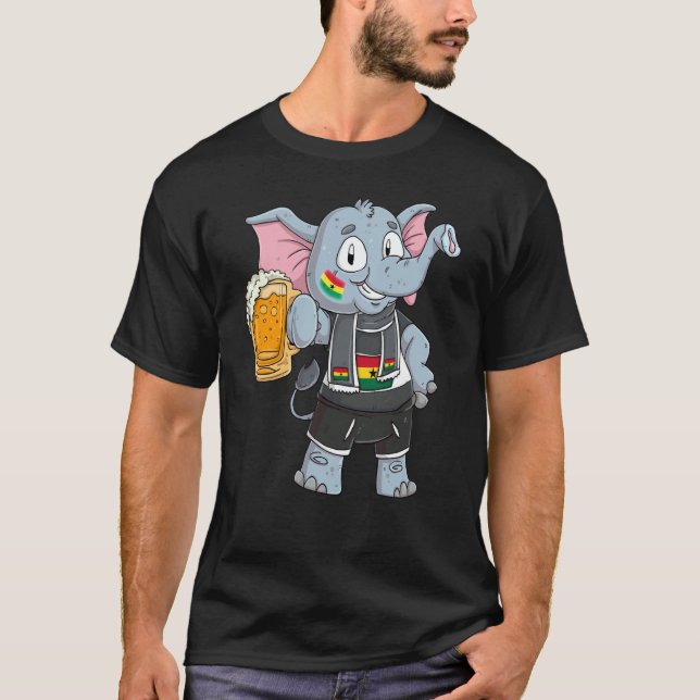 Ghana Fan Elephant T Shirt (Framsida)
