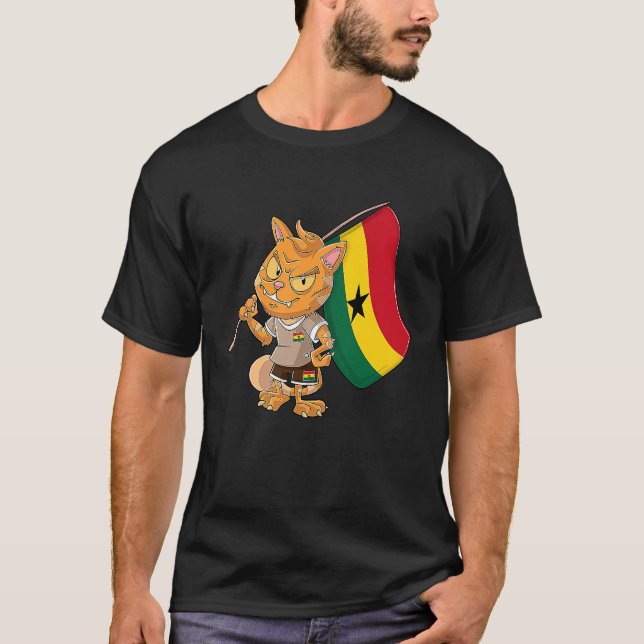 Ghana Fan Katt  1 T Shirt (Framsida)