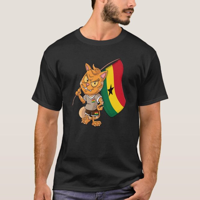 Ghana Fan Katt T Shirt (Framsida)
