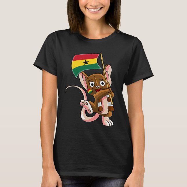 Ghana Fan Mouse T Shirt (Framsida)