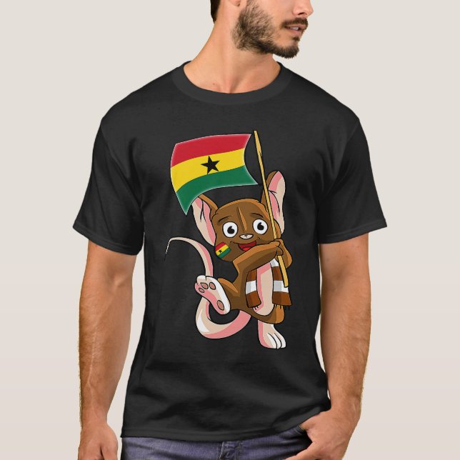 Ghana Fan Mouse T Shirt (Framsida)