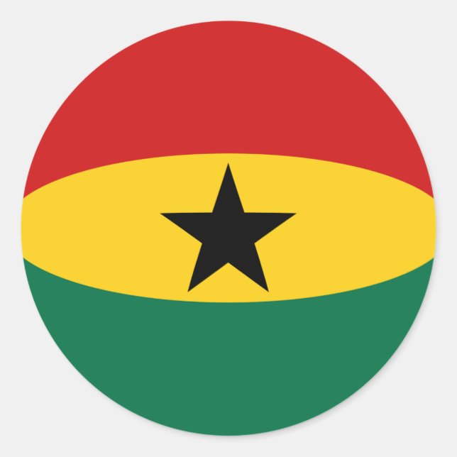 Ghana Fisheye Flagga Klistermärke (Framsida)