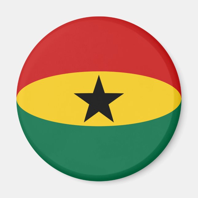 Ghana Fisheye Flagga Magnet (Framsidan)