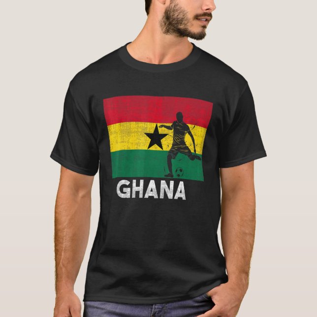 Ghana Flag Soccer Football Jersey Black Stars Ghan T Shirt (Framsida)