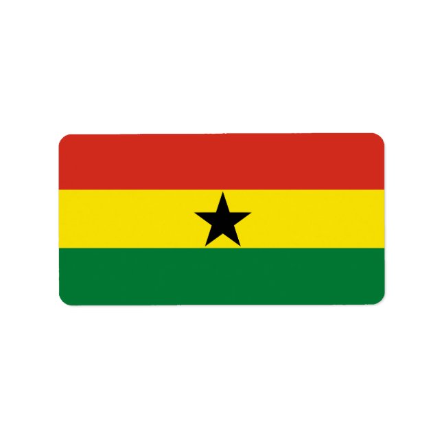 Ghana flagga adressetikett (Framsidan)