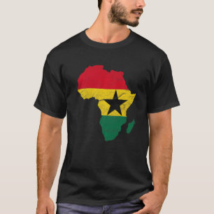 Ghana Flagga Afrika Continent Silhouette Gift for  T Shirt