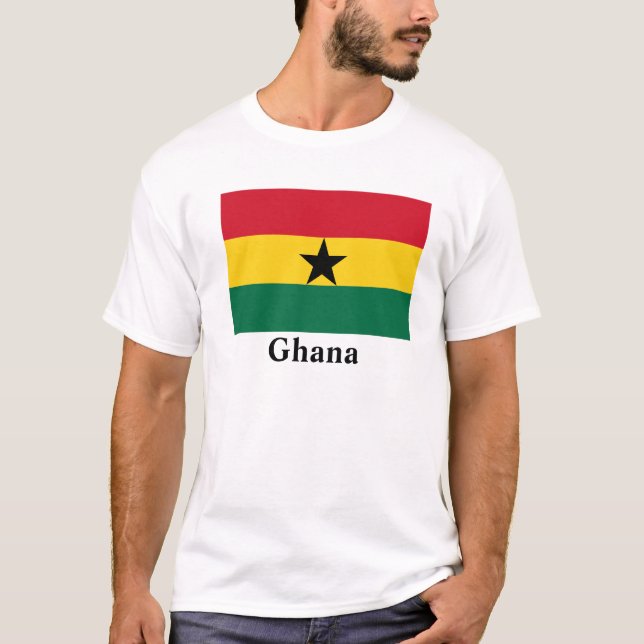 Ghana Flagga Afrika T Shirt (Framsida)