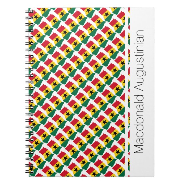 GHANA Flagga Anpassningsbar Lägg till ditt namn fö Anteckningsbok (Framsidan)