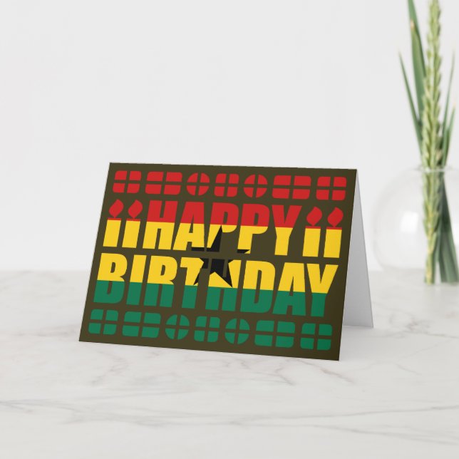 Ghana Flagga Birthday Card Kort (Framsida)
