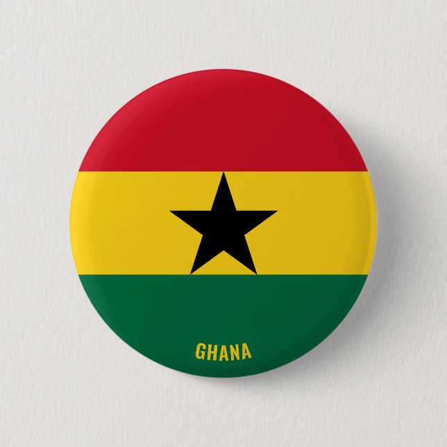 Ghana Flagga Charming Patriotic Knapp (Framsida)
