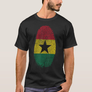 Ghana Flagga Fingerprint är i mitt DNA för Ghanai T Shirt