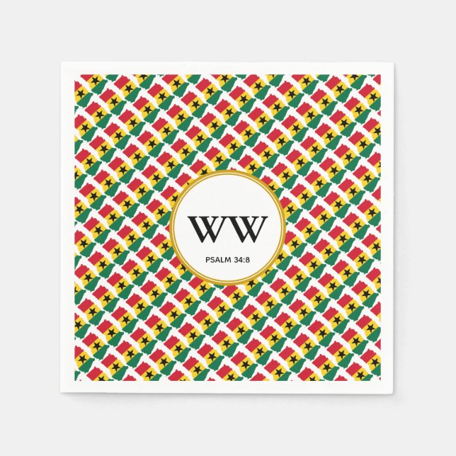 GHANA Flagga Firande Födelsedag Kulturfirande Pappersservett (Framsidan)