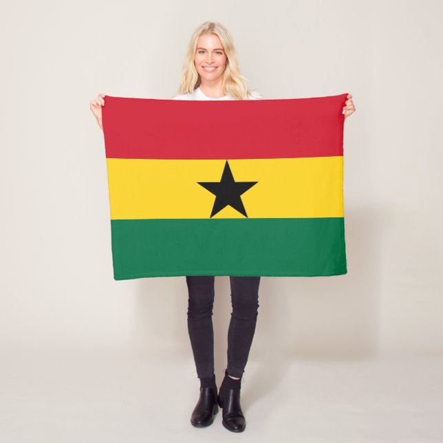 Ghana Flagga Fleecefilt (På plats)