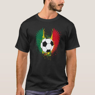 Ghana Flagga Fotboll Vingar Ghanaian T Shirt