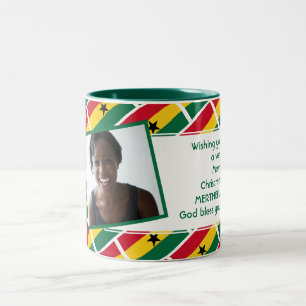 GHANA FLAGGA-fotomall Lägg till din text Två-Tonad Mugg