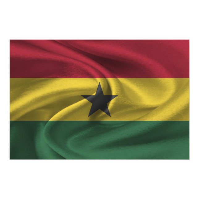 Ghana Flagga Fototryck (Framsidan)