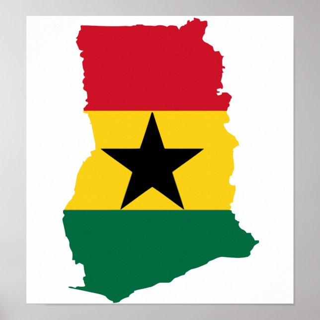 Ghana Flagga fullt storlek Poster (Framsidan)