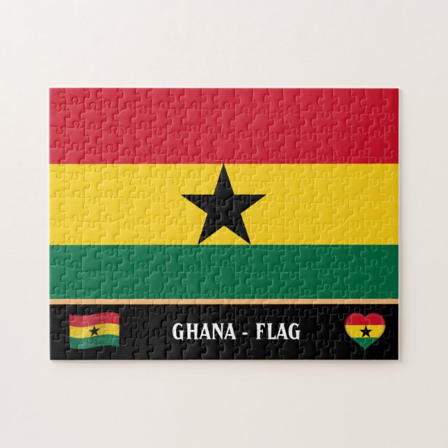Ghana Flagga & Ghanian land / Ghana Pussel (Horisontell)