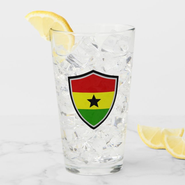 Ghana flagga glaskopp (Framsida Ice)